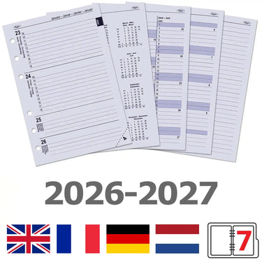 6206-26-27 210 x 144 mm A5 Agenda fügt wöchentlich ein EN DE FR NL 2026 2027